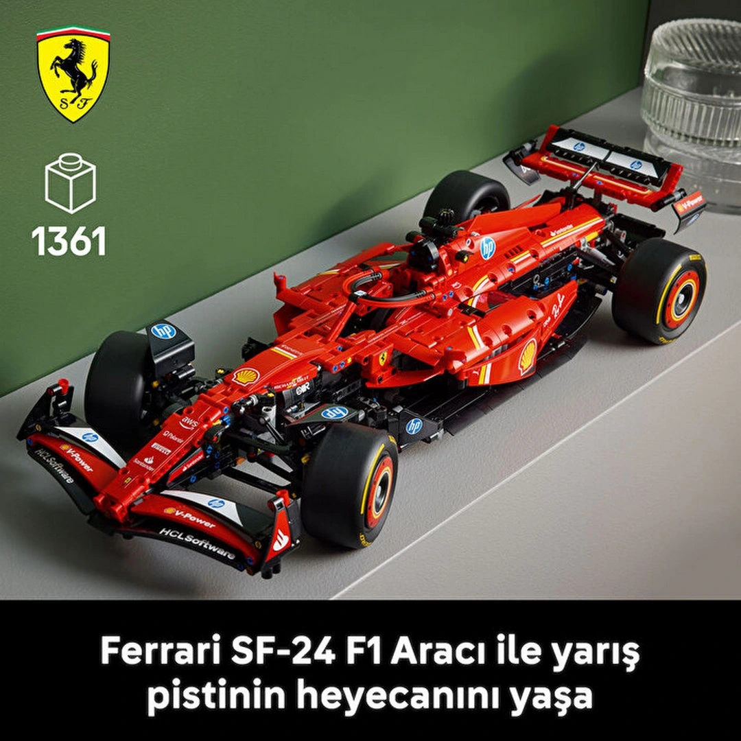 LEGO Technic Ferrari SF24 Formula1 Yarış Aracı Model Yapı Blok Seti 1361 Parça