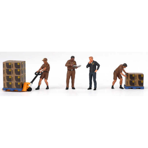 Mini Gt 1:64 Metal Figurine: UPS Driver and Workers
